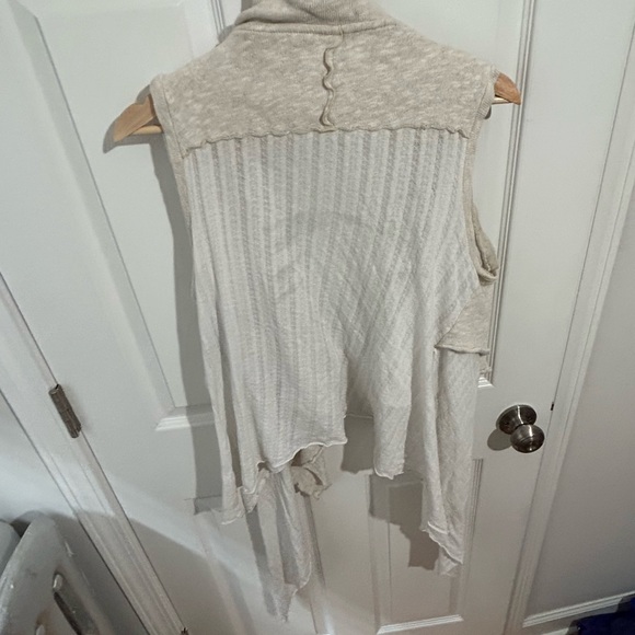 Size S Knit Vest Drapey Beige Boho - Picture 7 of 8